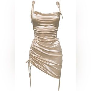 Leau Cabo satin dress Champagne